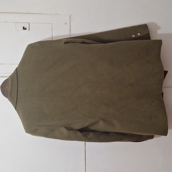 Khaki Green Oversized Boyfriend 15% Linen Blazer - Picture 6 of 6